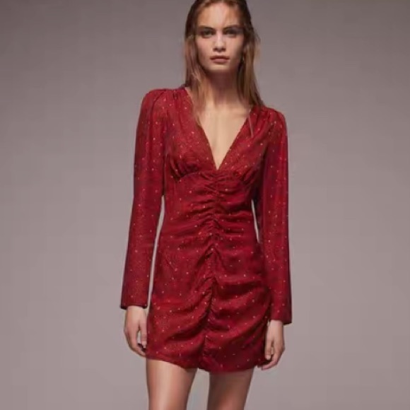 ZARA ruching Printed dress - Picture 7 of 14